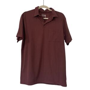 Mens Mountain Hardwear Burgundy Casual Collared Polo Short Sleeve Size M